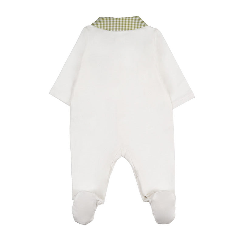 Tutina aperta davanti con taschina verde