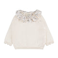 Tutina due pezzi off-white con colletto fiorato