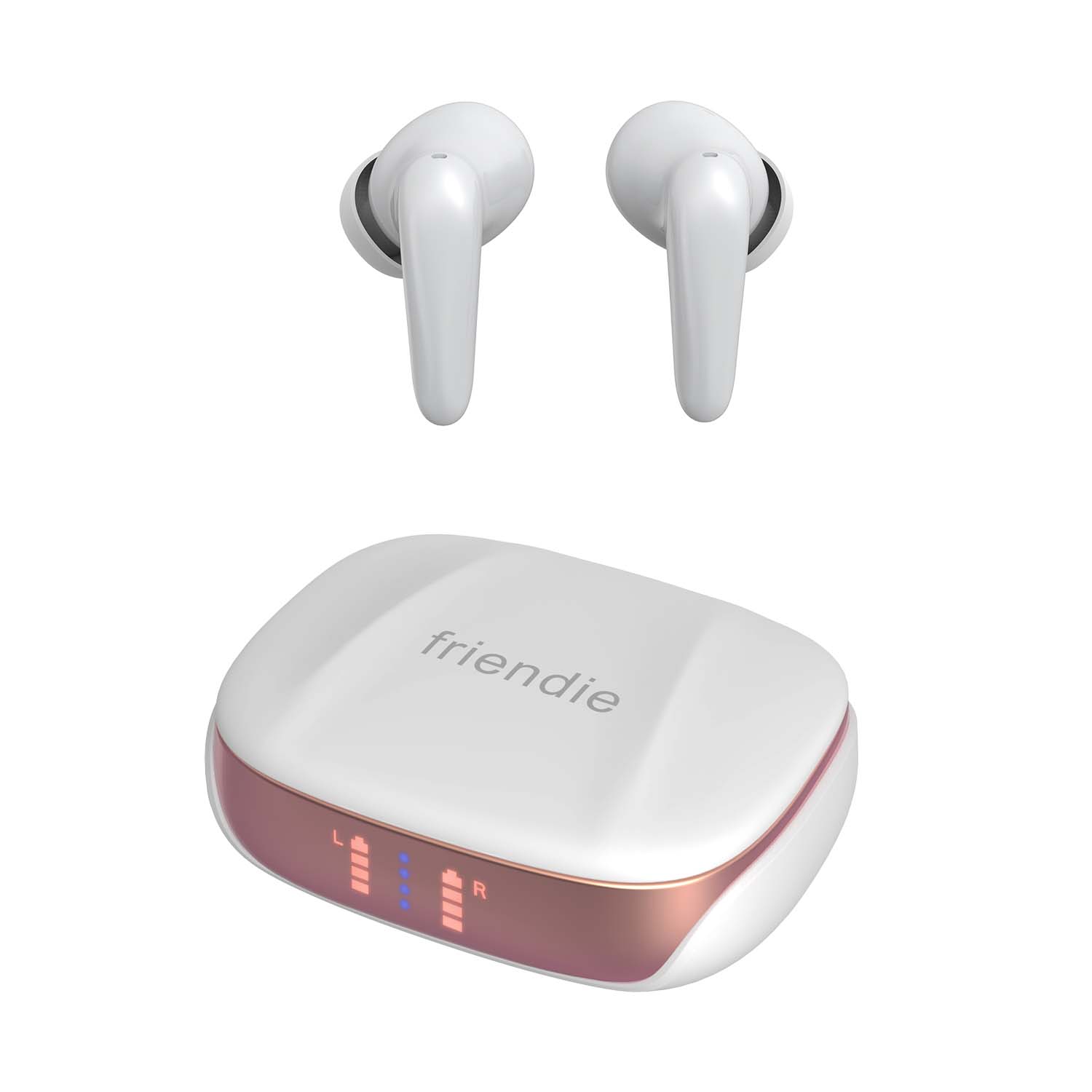 AIR Focus ANC Pearl White and Rose Gold Active Noise Cancelling Earbuds (In Ear Wireless Headphones)a