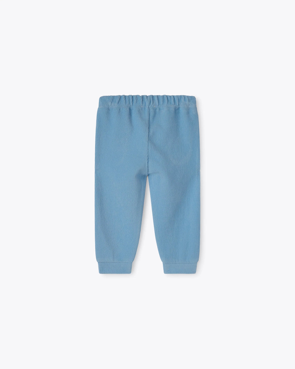 Pantalone azzurro in ciniglia a coste  con taschine