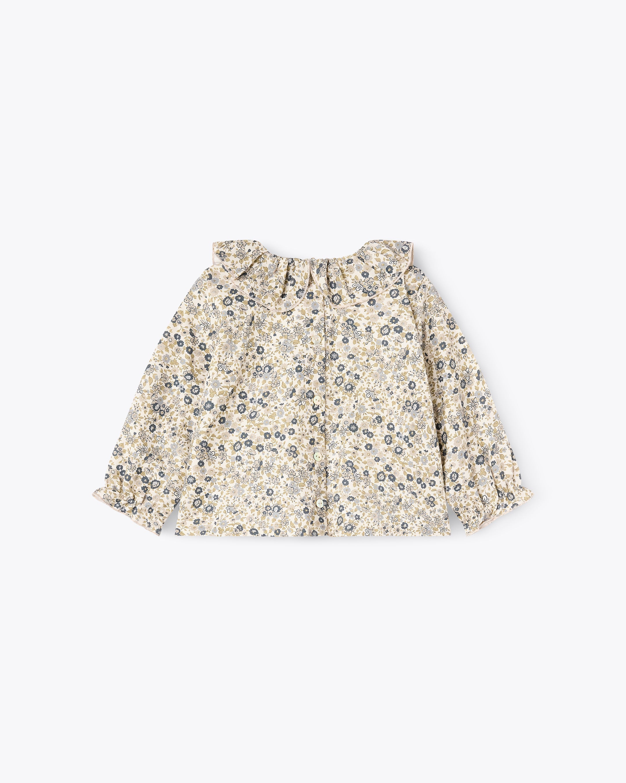 Camicia fantasia fiorellini verde