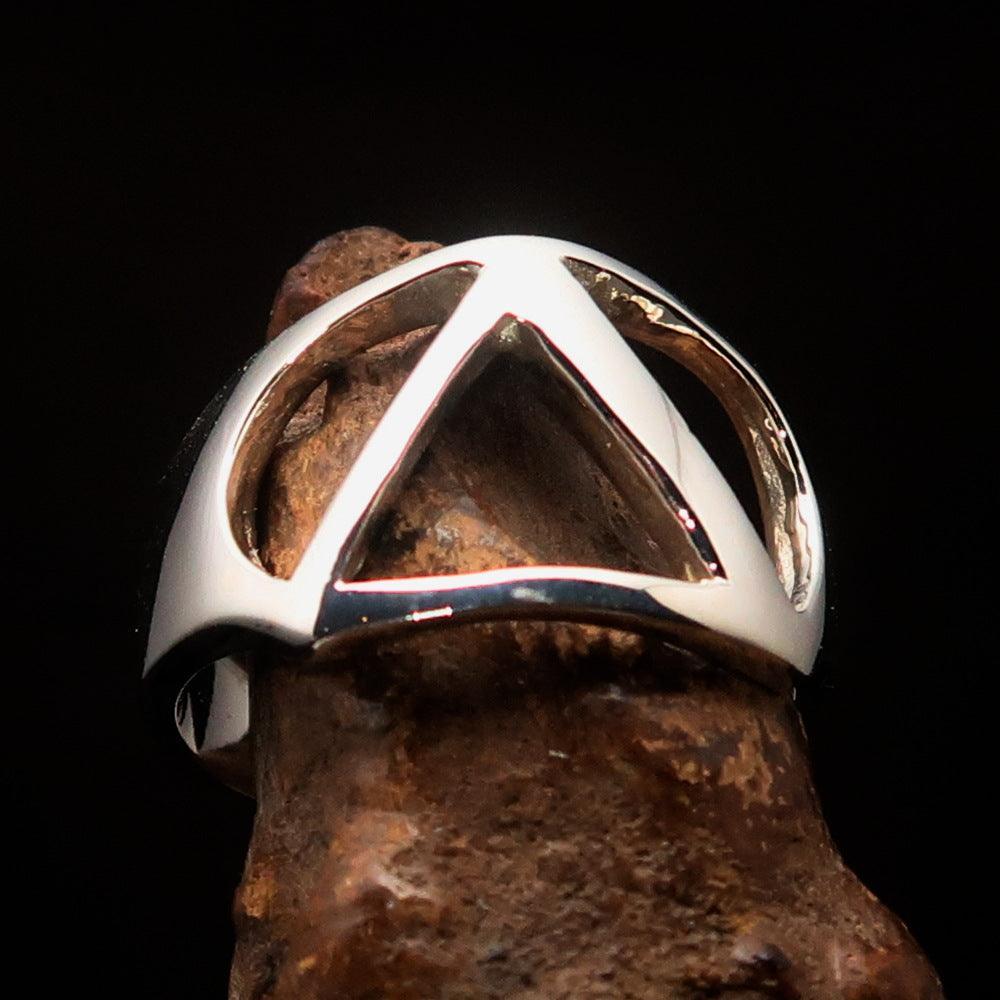 Men's Greek upper case Capital Letter Initial Ring Delta - Sterling Silver
