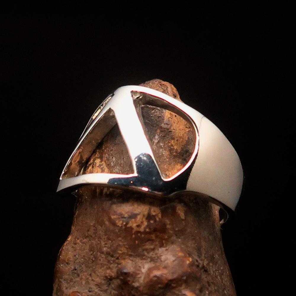 Men's Greek upper case Capital Letter Initial Ring Delta - Sterling Silver