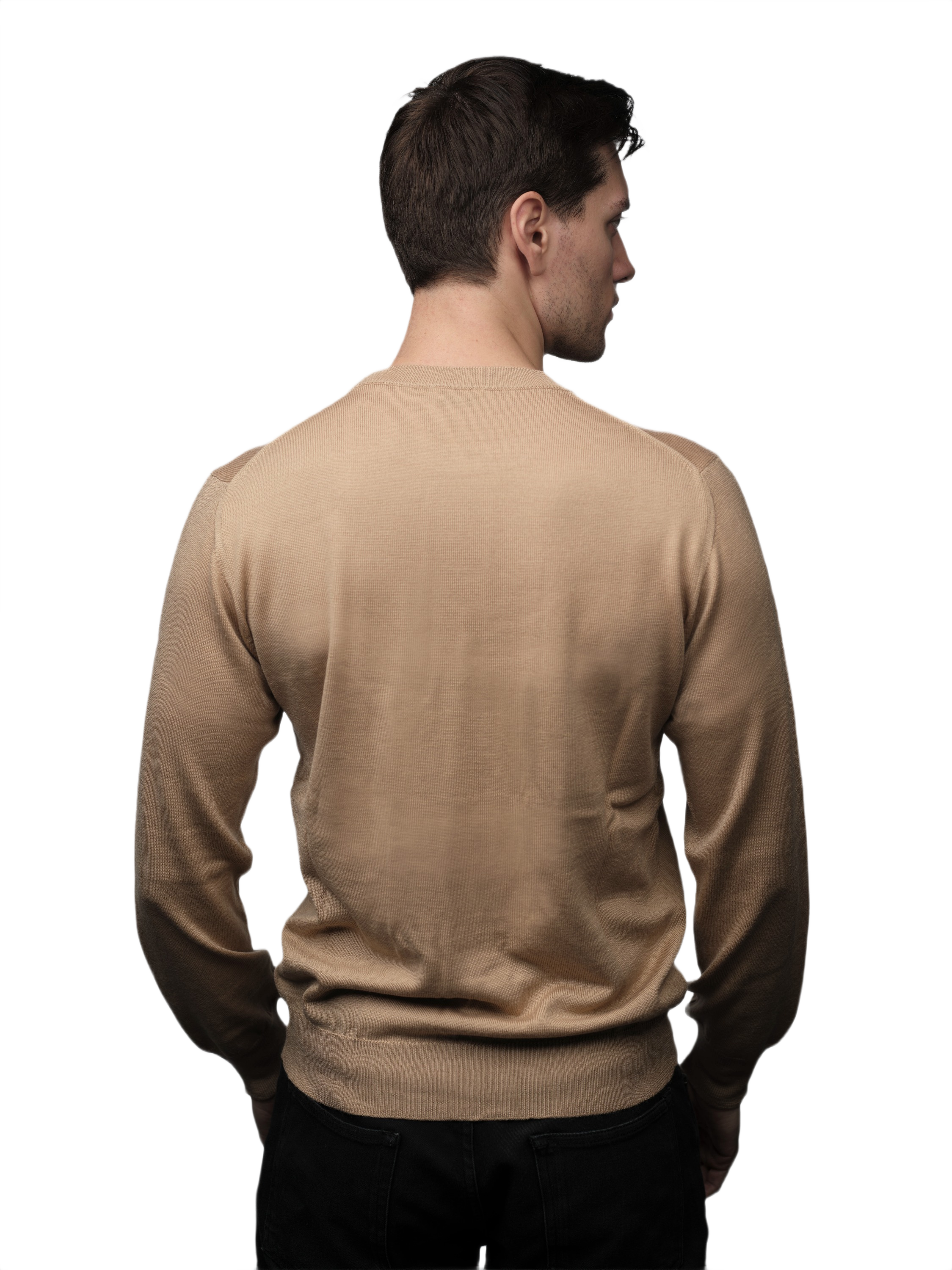 Maglia Uomo in misto Cashmere, Seta e Lana Merino Extrafine Girocollo