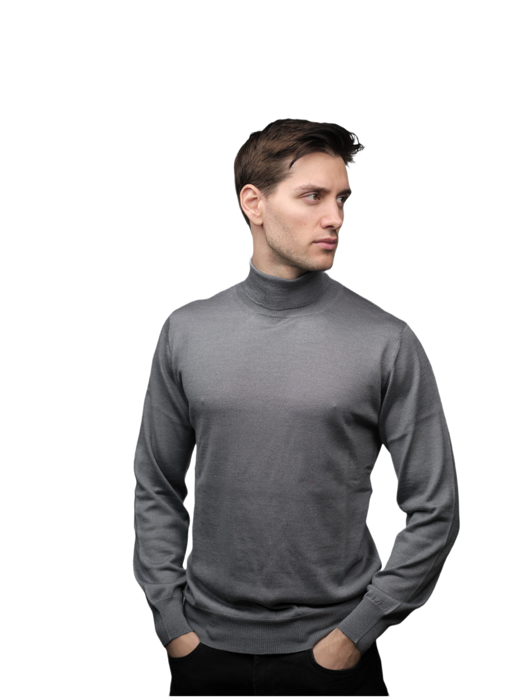 Maglia Uomo Dolcevita Cashmere Uomo, Seta e Lana Merino