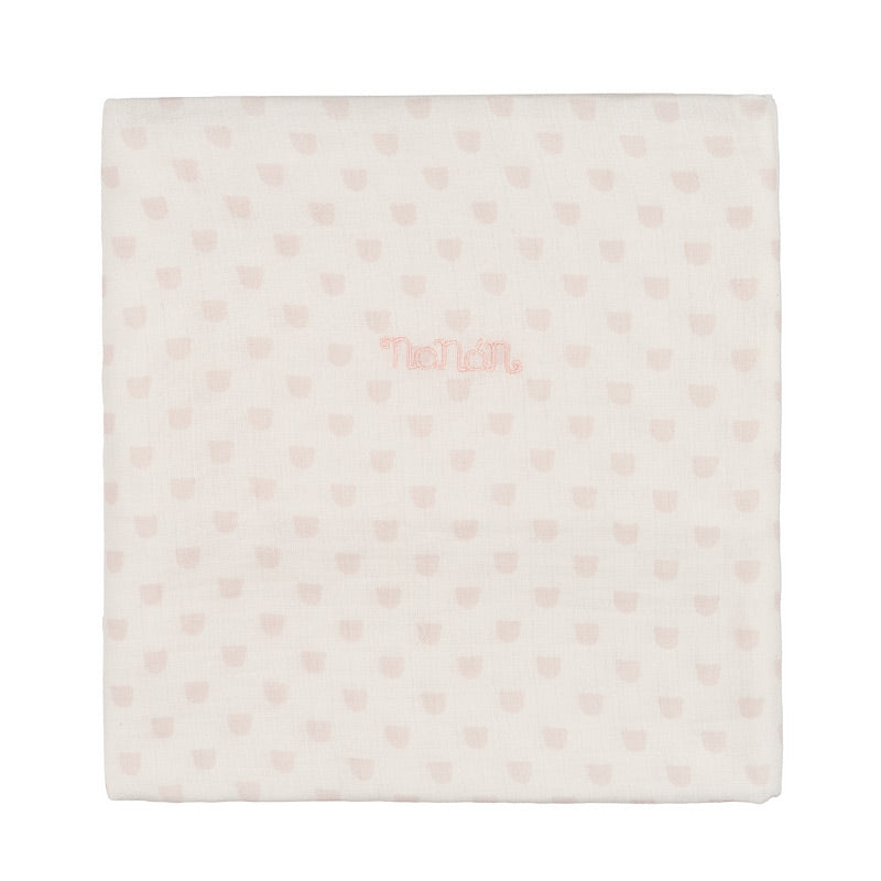 Mussola all over rosa 120x120 cm