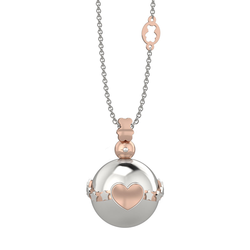 Pendente in Ag 925 Con Bola in Metallo - Cuore