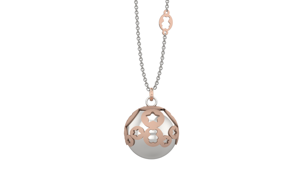 Pendente Arg 925 con ciondolo a boule e stelle