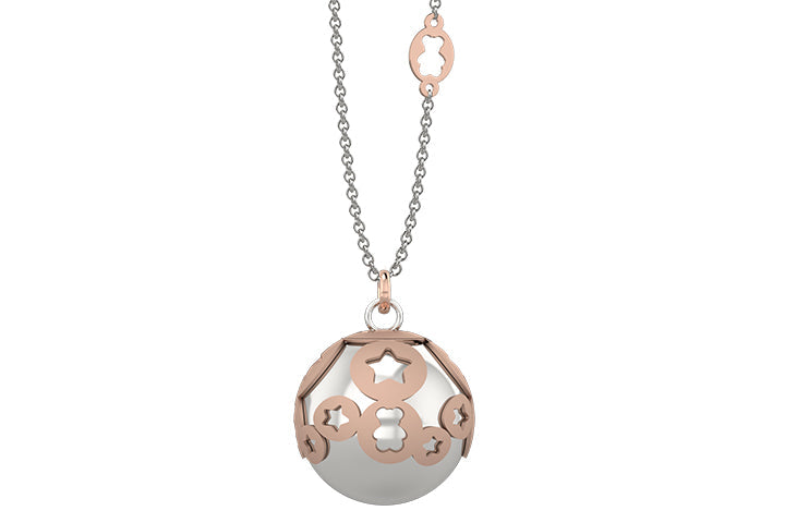 Pendente Arg 925 con ciondolo a boule e stelle