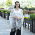 Lace fringed cardigan large shawl, sun protection shawl, women's evening dress cheongsam shawl, travel and vacation beach shawl
