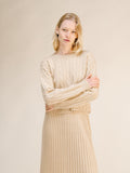 Cashmere Mix Cable Crewneck