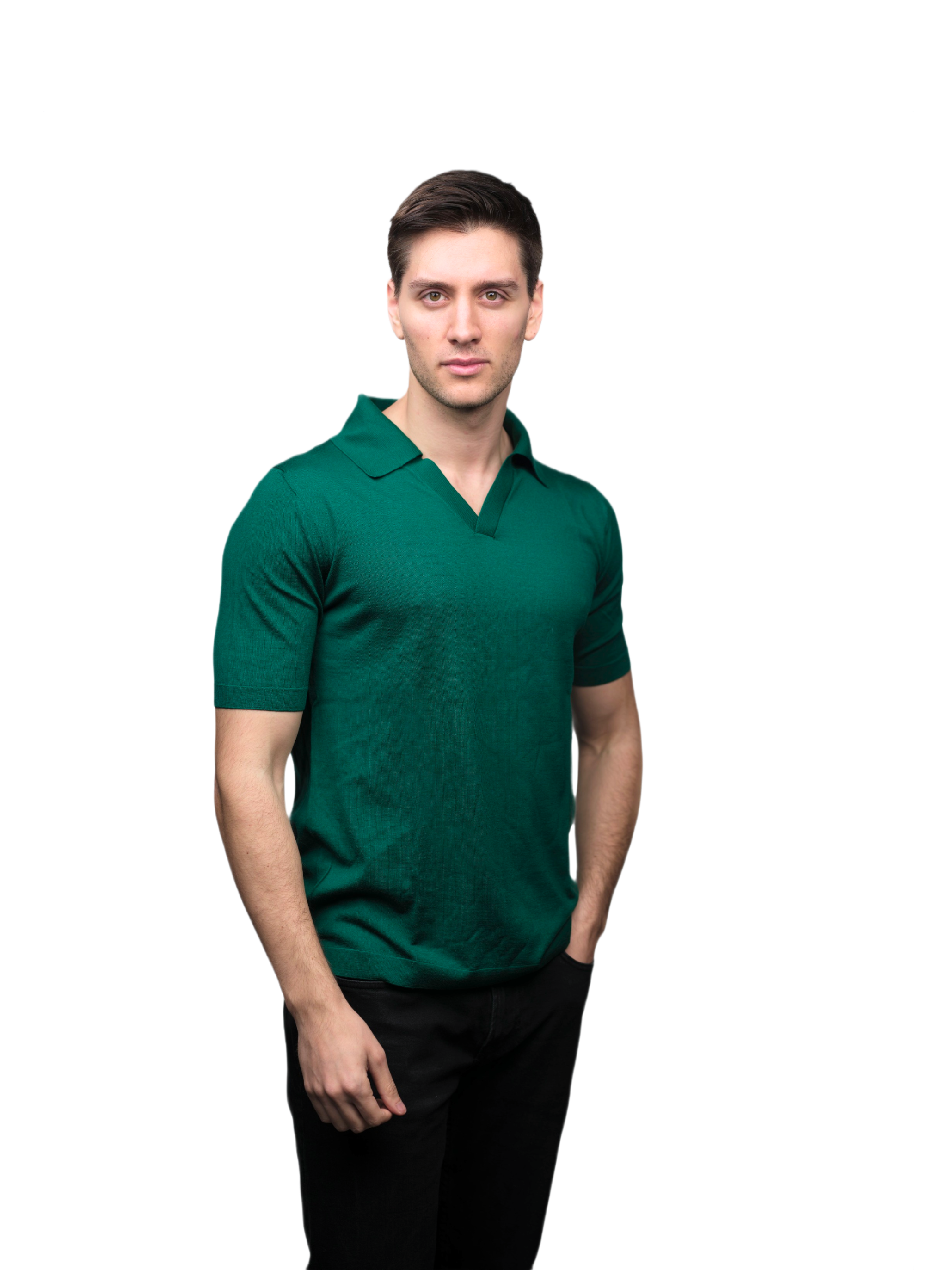 Polo Uomo Maniche Corte Pura Lana Merino Extrafine