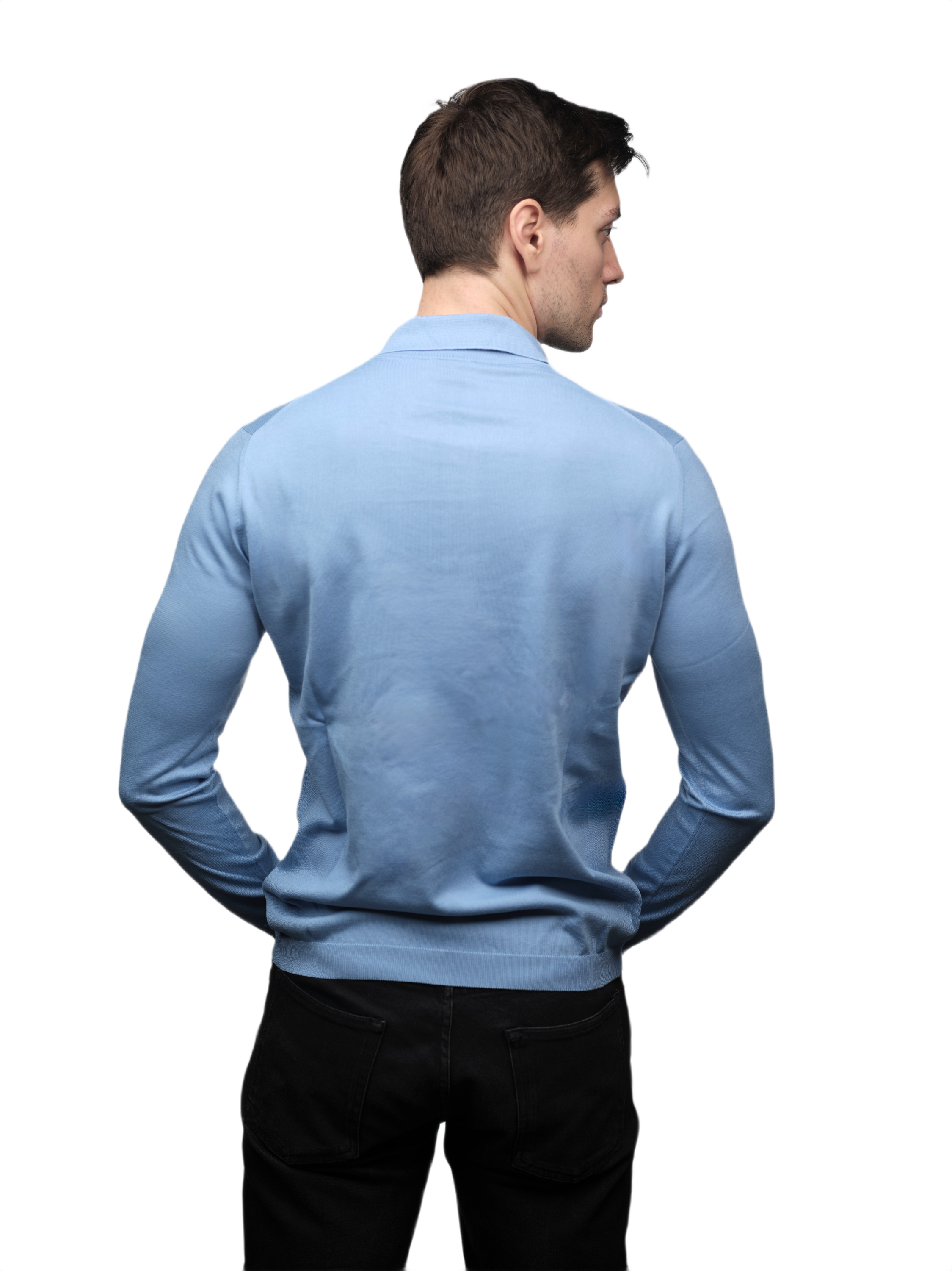 Polo Uomo Maniche Lunghe 100% Cotone ELS