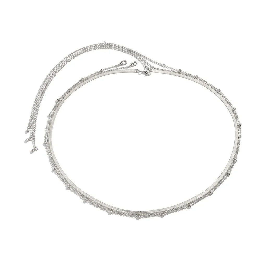 Ingemark Sexy Flat Snake Chain Waist Belly Belt for Women Summer Beach Bikinis Simple Body Chain Festival Jewelry Accessories