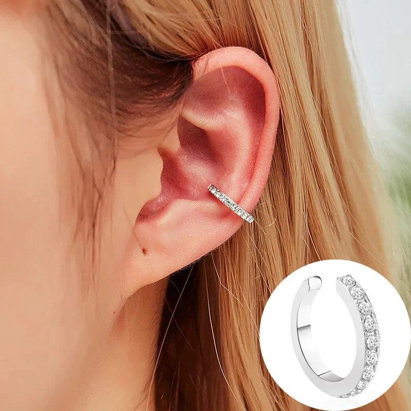 VAGZEB Bohemian NO Piercing Crystal Rhinestone Ear Cuff Wrap Stud Clip Earrings For Women Girl Trendy Earrings Jewelry Bijoux