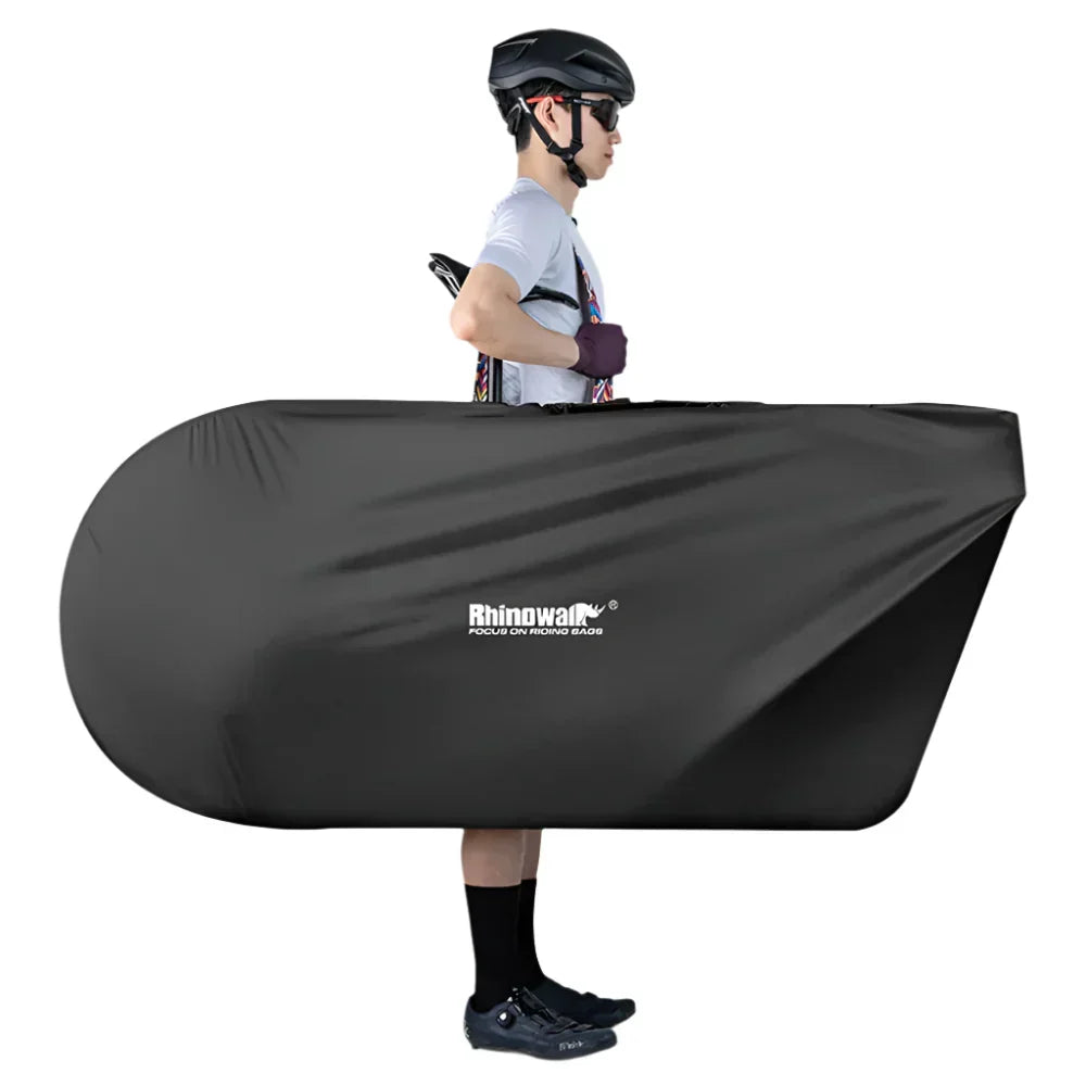 Portable Bike Storage Travel Bag–Water-Resistant Polyester Case Black