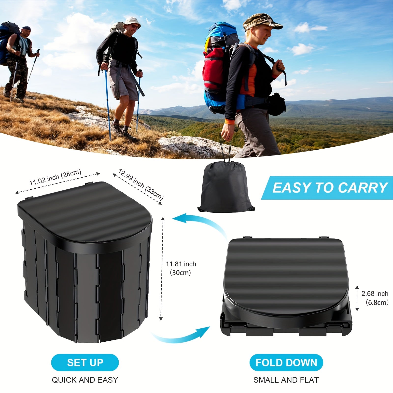 Portable Outdoor Toilet Kit with Privacy Tent