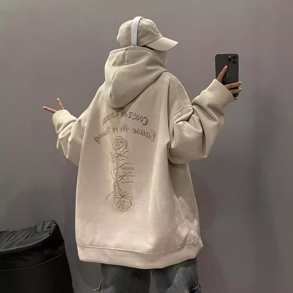 Women's Suede Hooded Sweater