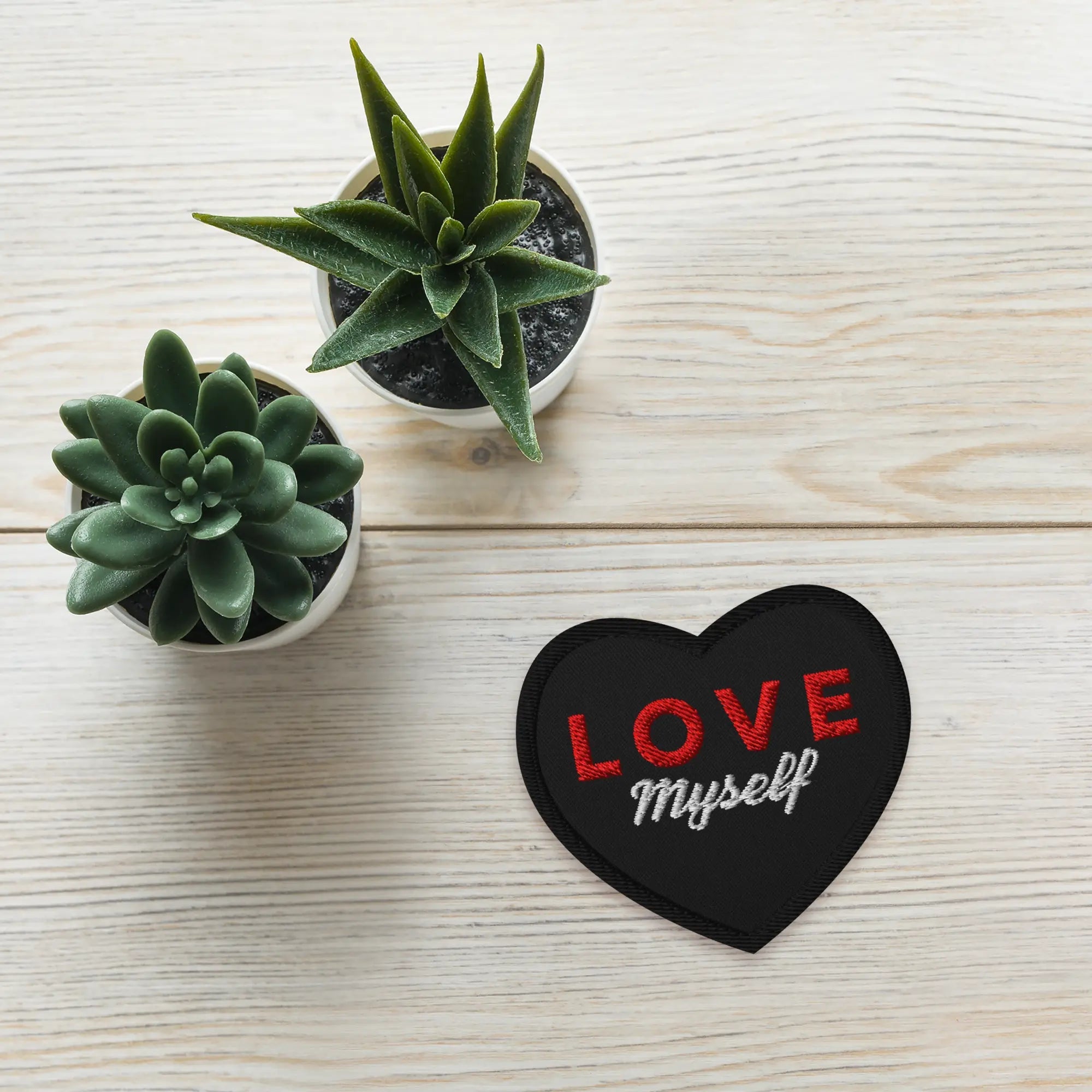 LOVE Myself Embroidered patches Black