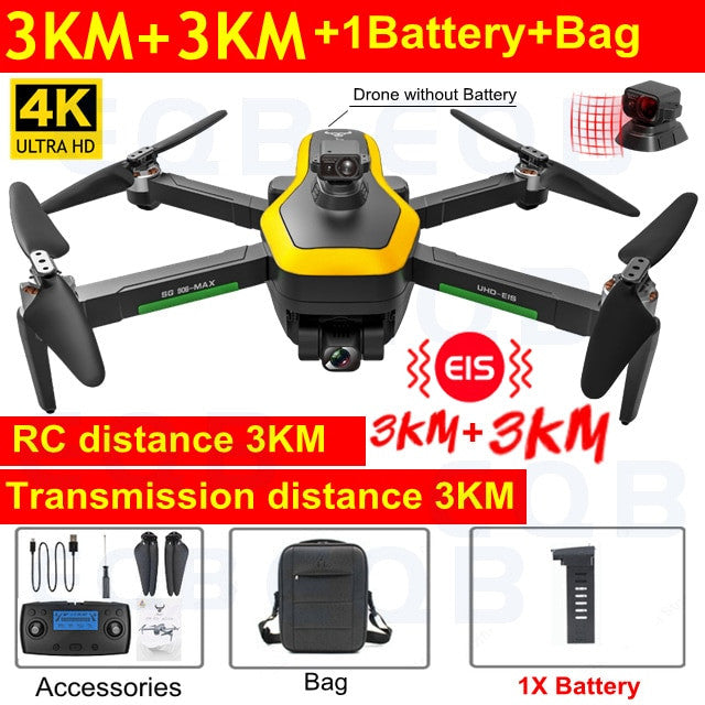Drone professionale EQB con videocamera 4K, GPS e FPV 5G