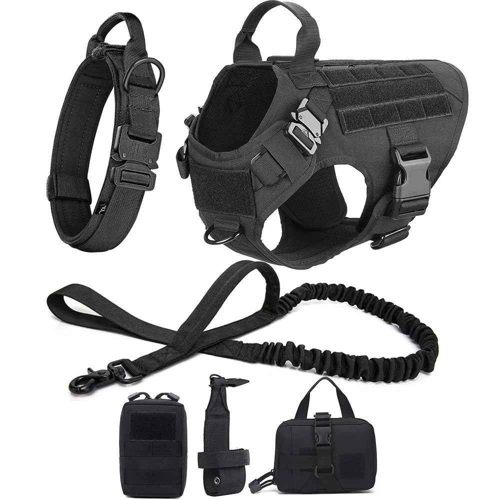 Kit pettorina e guinzaglio per cani in stile militare