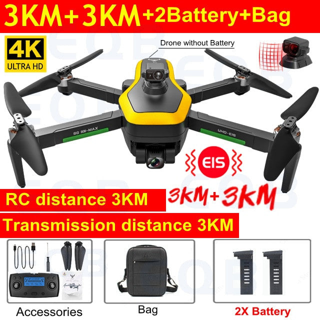 Drone professionale EQB con videocamera 4K, GPS e FPV 5G