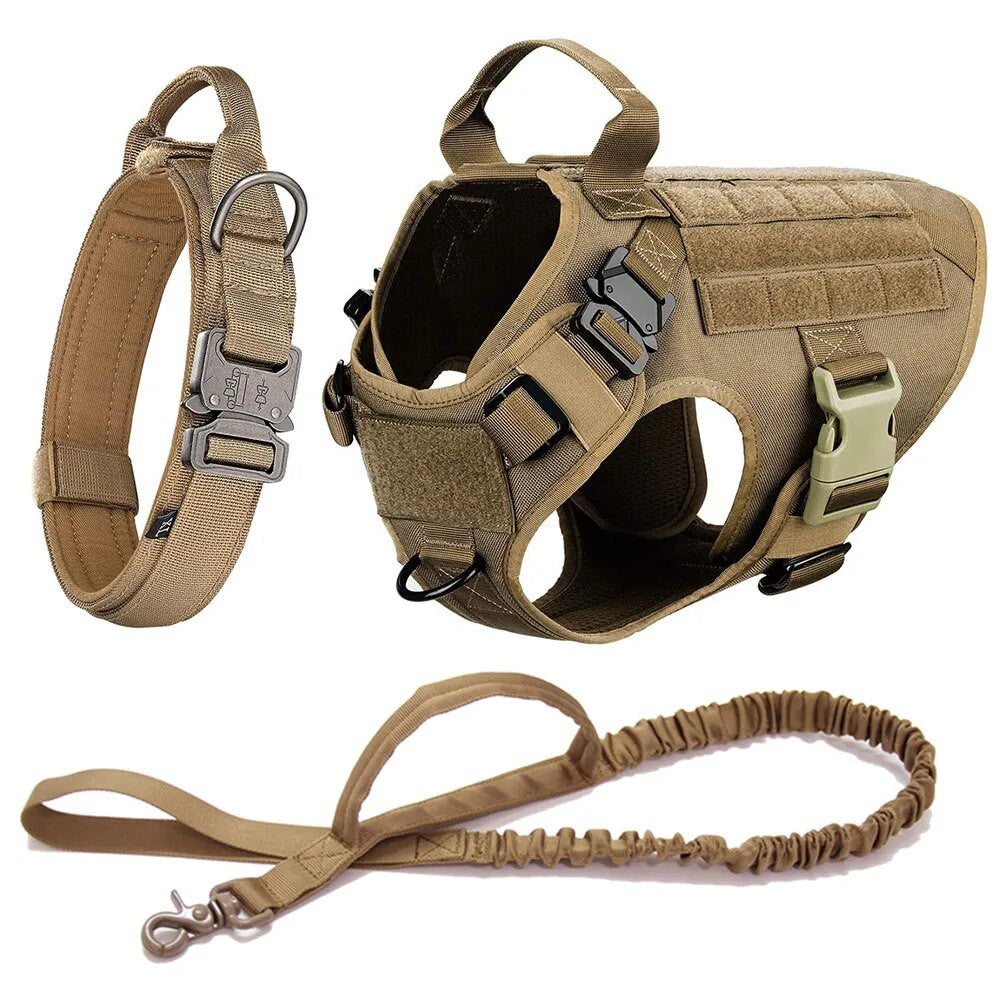 Kit pettorina e guinzaglio per cani in stile militare