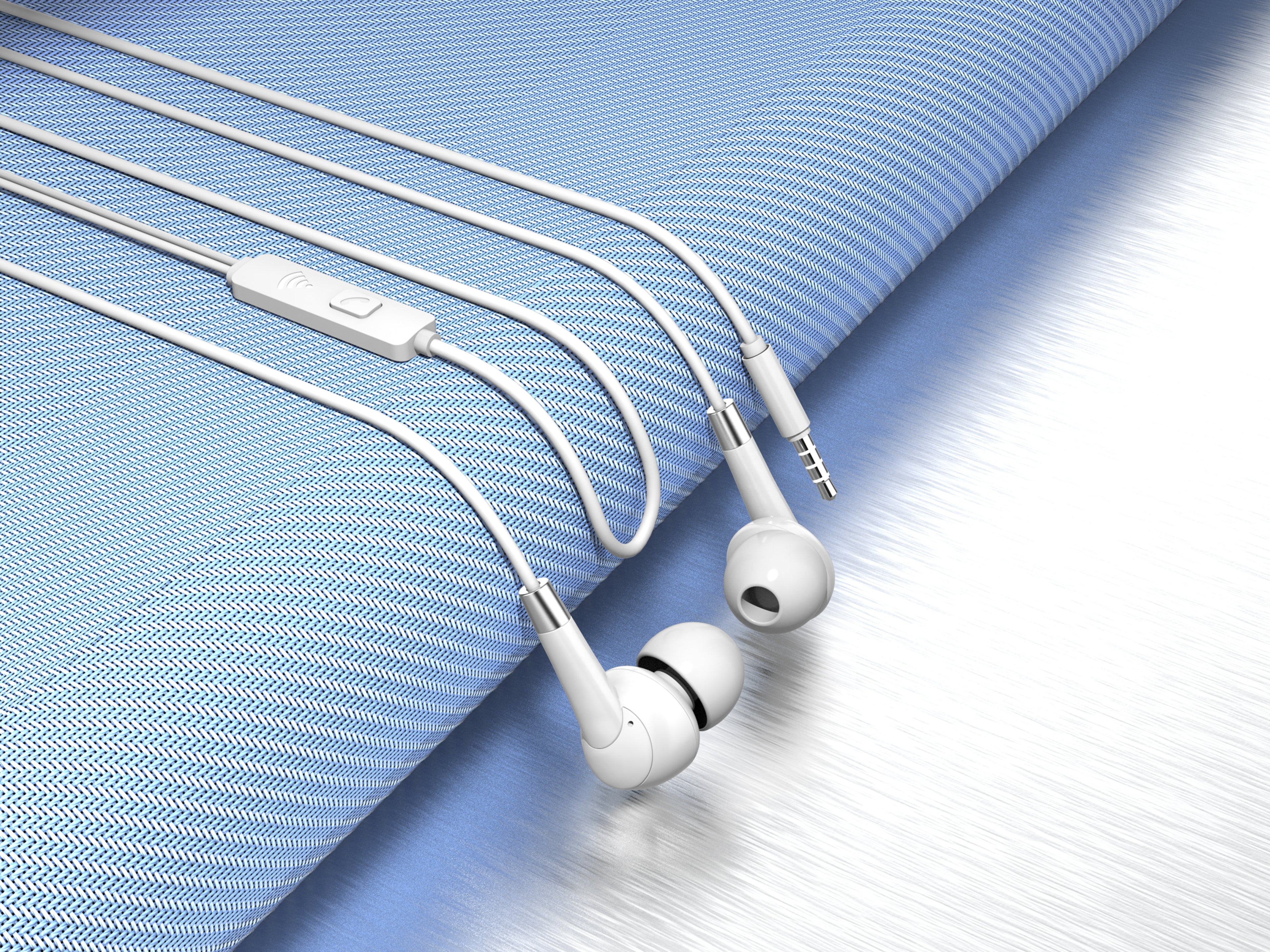 Techancy Auscultadores Intra-Auriculares Com Fios Brancos 1,2 M TD8056, Tomada De 3,5 Mm Compatível Com Telemóveis/Pc/Mp3, Etc.