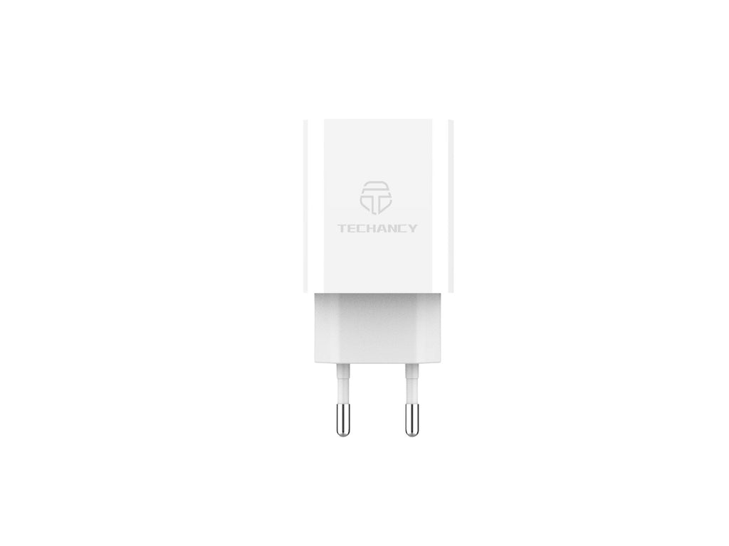 Techancy Carregador De Parede Pd Branco TA2807, Carregamento Rápido 3.4A Pd20W, Alimentação Inteligente Para Telemóvel