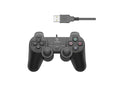 Controlador de jogos com fio para PC Techancy, TX1700, com feedback vibratório e joystick duplo, preto