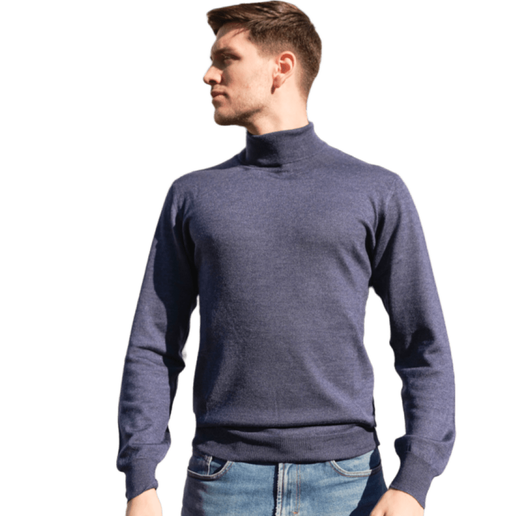 Maglia Uomo Dolcevita Cashmere Uomo, Seta e Lana Merino
